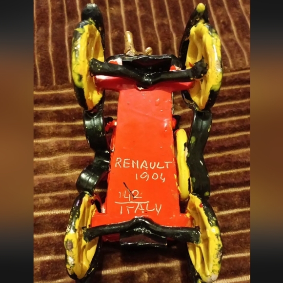 Vintage Capodimonte Ceramic Old Car Renault Italy 1904 Hand Painted - Picture 6 of 10